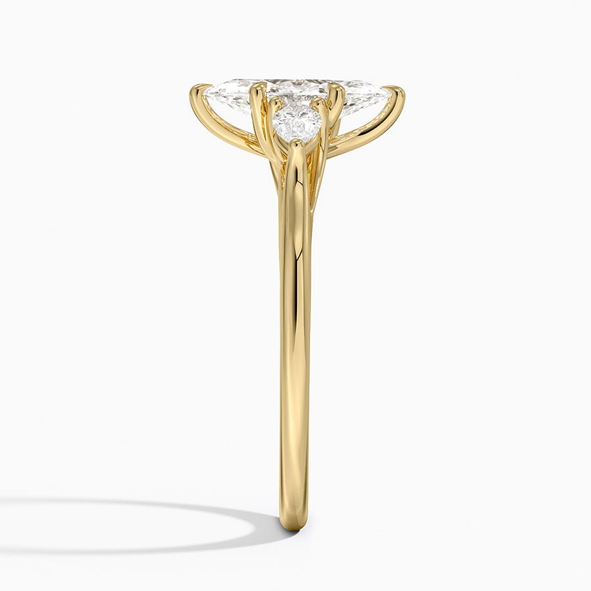 Delilah Three Stone Pear Diamond Ring (1/5 ct. tw.) Yellow Gold 18k Marquise Engagement Ring