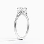Delilah Three Stone Pear Diamond Ring (1/5 ct. tw.) Platinum Oval Engagement Ring