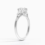Delilah Three Stone Pear Diamond Ring (1/5 ct. tw.) Platinum Round Engagement Ring