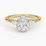 Delilah Three Stone Pear Diamond Ring (1/5 ct. tw.) Yellow Gold 18k Pear Engagement Ring