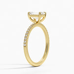 Perfect Fit Half Coverage Diamond Ring Yellow Gold 18k Emerald Engagement Ring