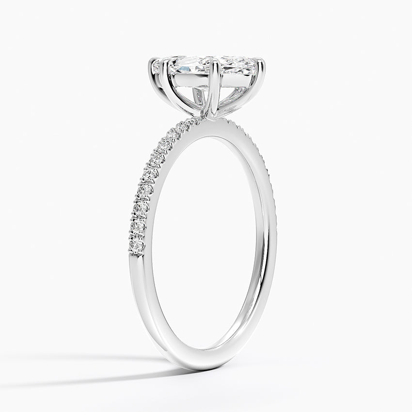 Perfect Fit Half Coverage Diamond Ring Platinum Marquise Engagement Ring