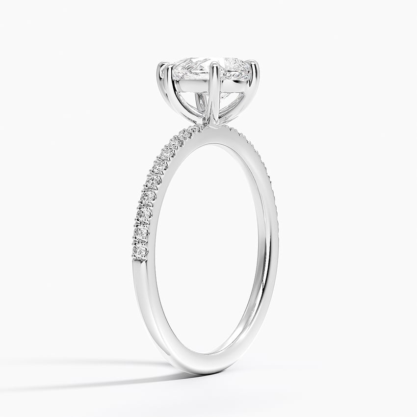 Perfect Fit Half Coverage Diamond Ring Platinum Pear Engagement Ring