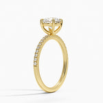 Perfect Fit Half Coverage Diamond Ring Yellow Gold 18k Round Engagement Ring