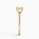 Perfect Fit Half Coverage Diamond Ring Yellow Gold 18k Round Engagement Ring
