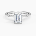 Perfect Fit Half Coverage Diamond Ring Platinum Emerald Engagement Ring