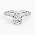 Perfect Fit Half Coverage Diamond Ring Platinum Oval Engagement Ring