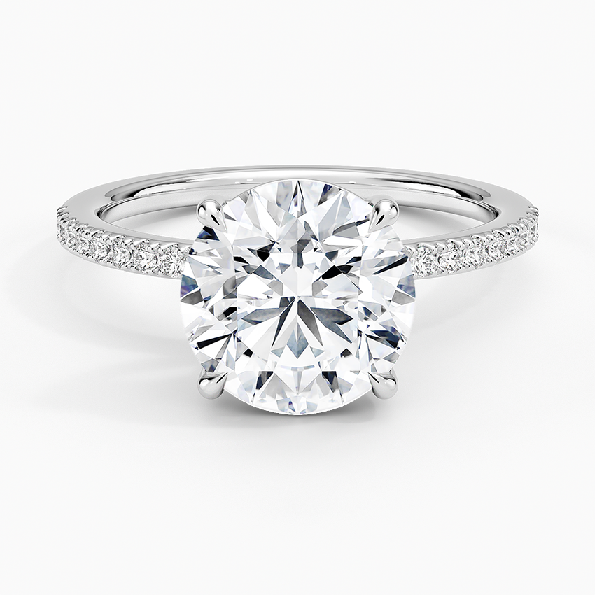 Perfect Fit Half Coverage Diamond Ring Platinum Round Engagement Ring