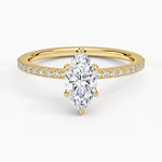 Perfect Fit Half Coverage Diamond Ring Yellow Gold 18k Marquise Engagement Ring