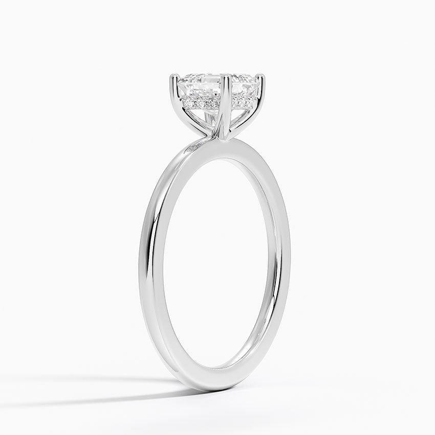 Sydney Perfect Fit Hidden Halo Diamond Ring Platinum Asscher Engagement Ring