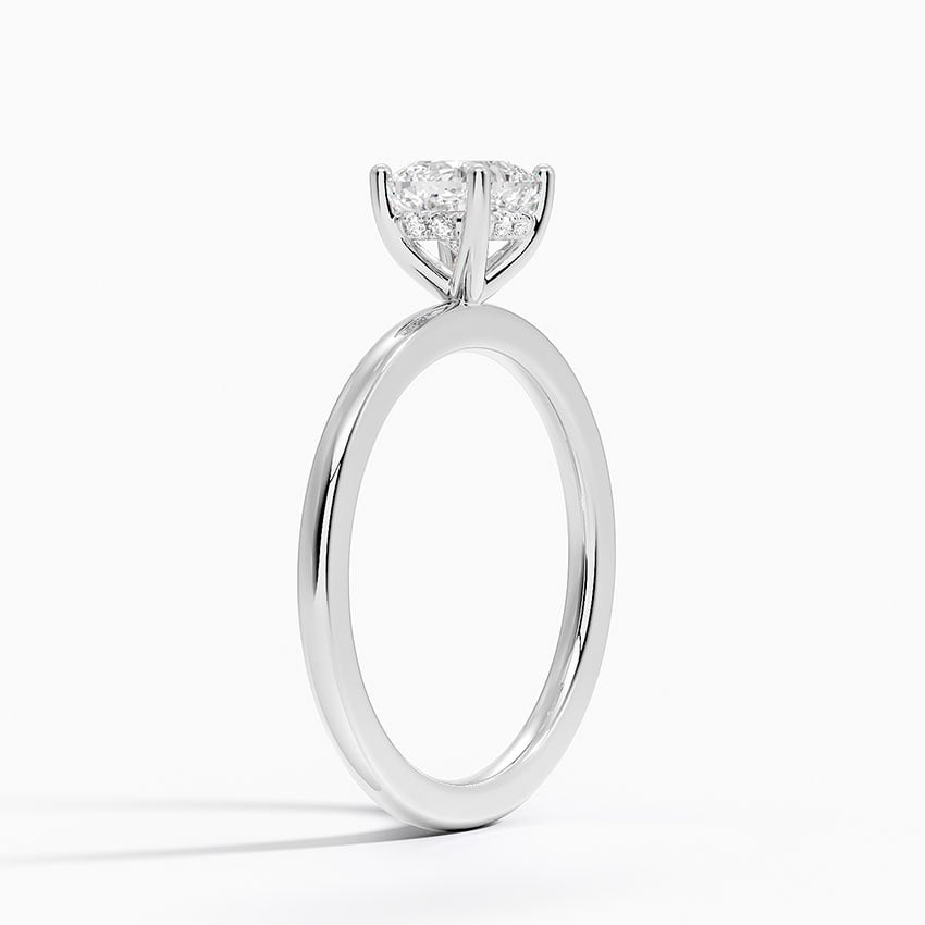 Sydney Perfect Fit Hidden Halo Diamond Ring Platinum Cushion Engagement Ring