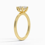 Sydney Perfect Fit Hidden Halo Diamond Ring Yellow Gold 18k Pear Engagement Ring