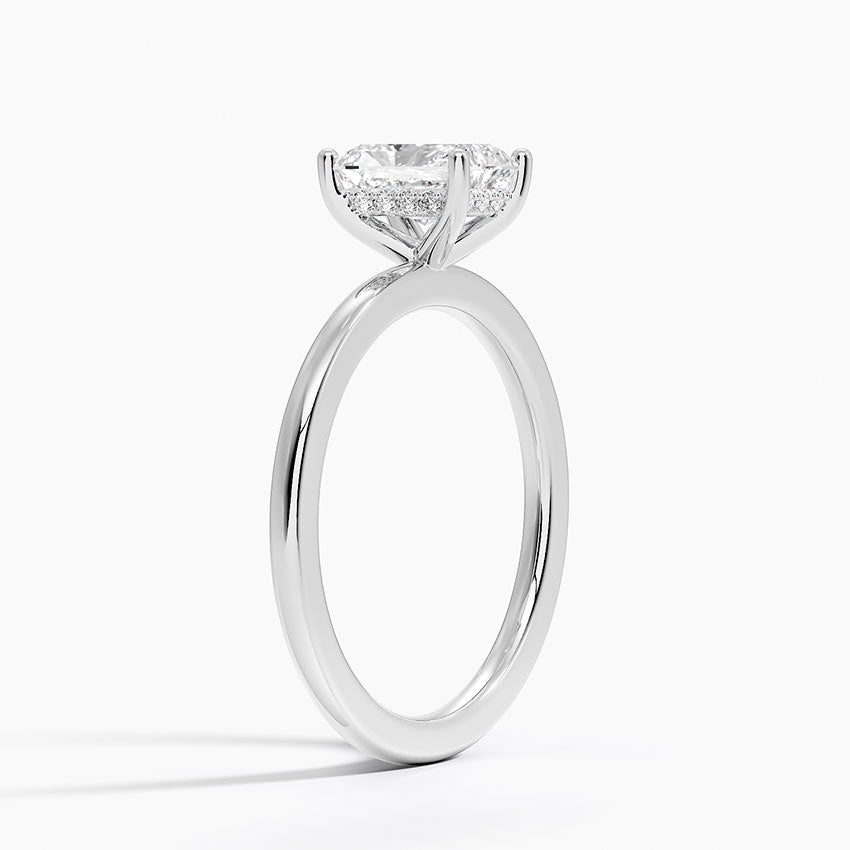 Sydney Perfect Fit Hidden Halo Diamond Ring Platinum Radiant Engagement Ring