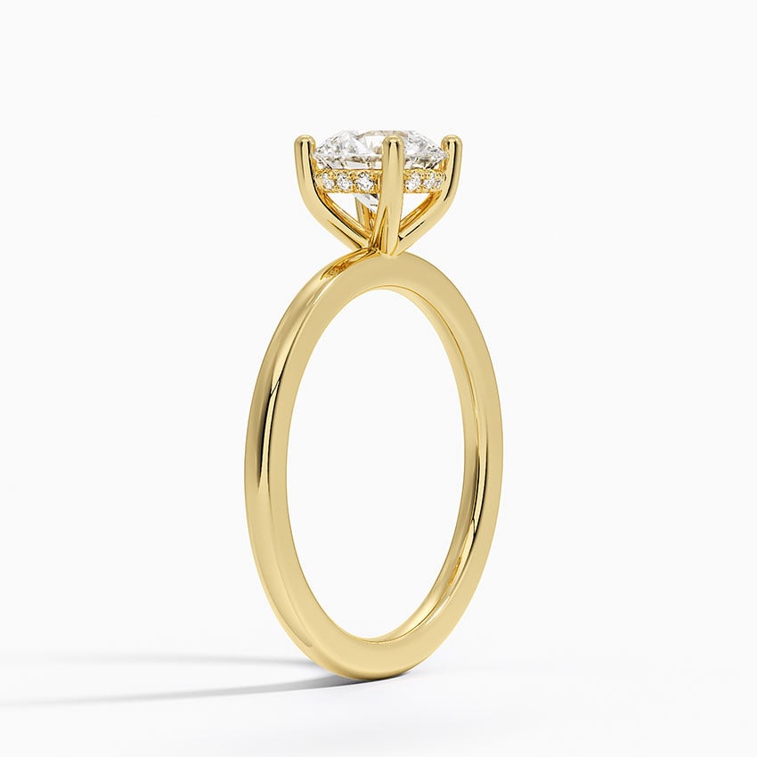 Sydney Perfect Fit Hidden Halo Diamond Ring Yellow Gold 18k Round Engagement Ring