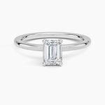 Sydney Perfect Fit Hidden Halo Diamond Ring Platinum Emerald Engagement Ring