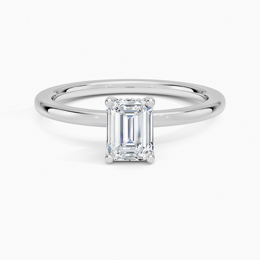 Sydney Perfect Fit Hidden Halo Diamond Ring Platinum Emerald Engagement Ring