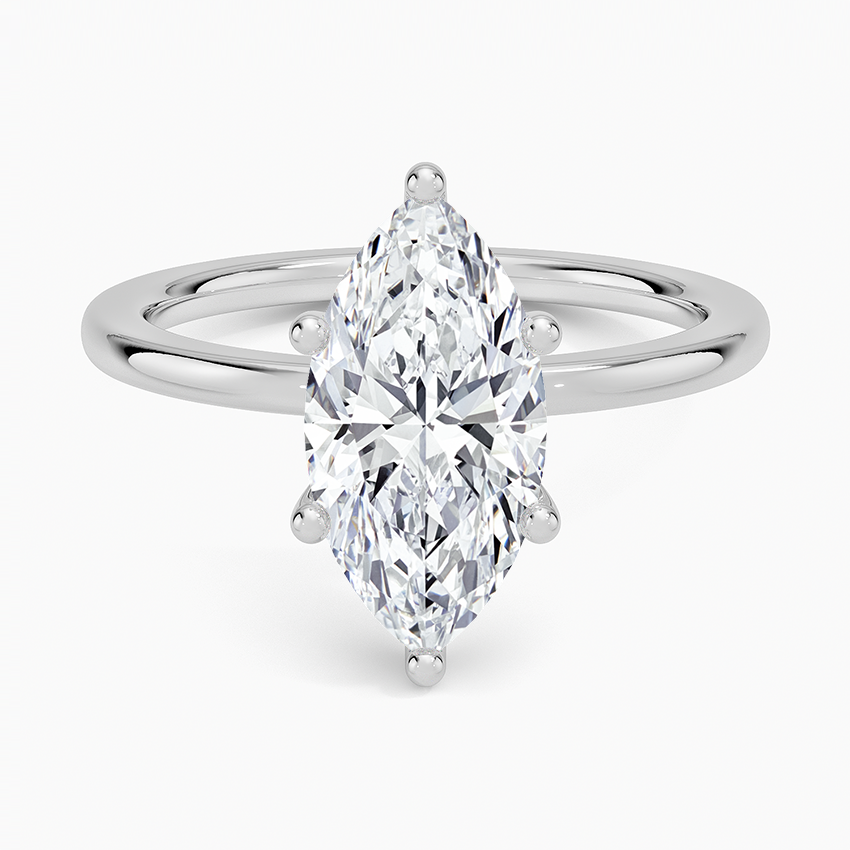 Sydney Perfect Fit Hidden Halo Diamond Ring Platinum Marquise Engagement Ring