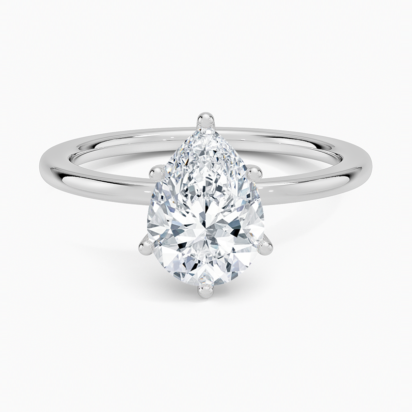 Sydney Perfect Fit Hidden Halo Diamond Ring Platinum Pear Engagement Ring