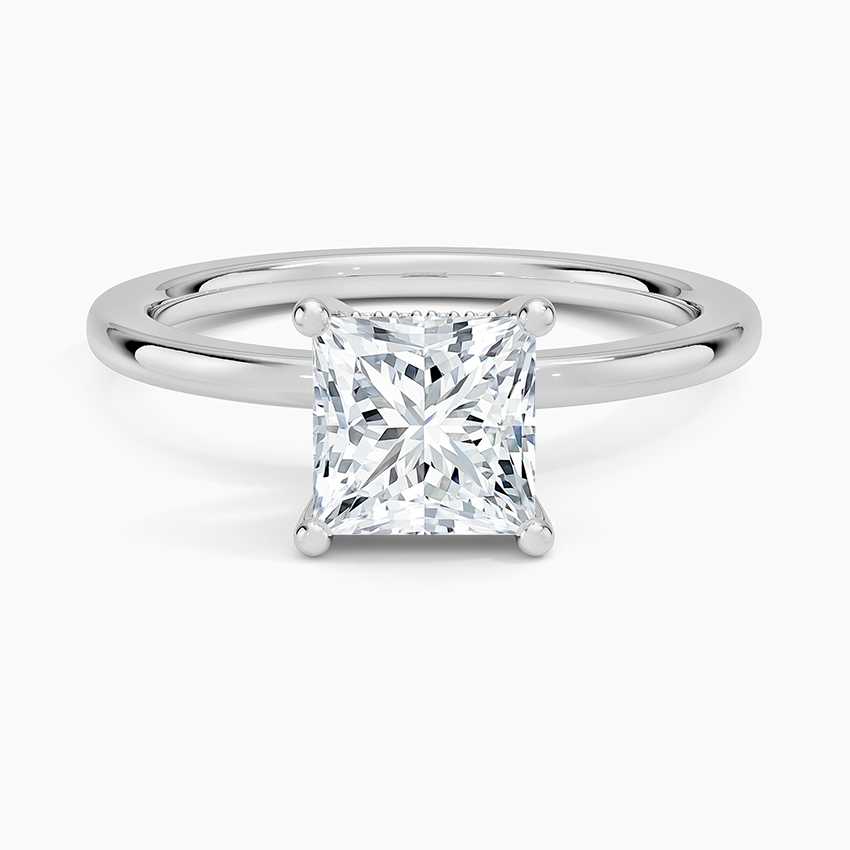 Sydney Perfect Fit Hidden Halo Diamond Ring Platinum Princess Engagement Ring