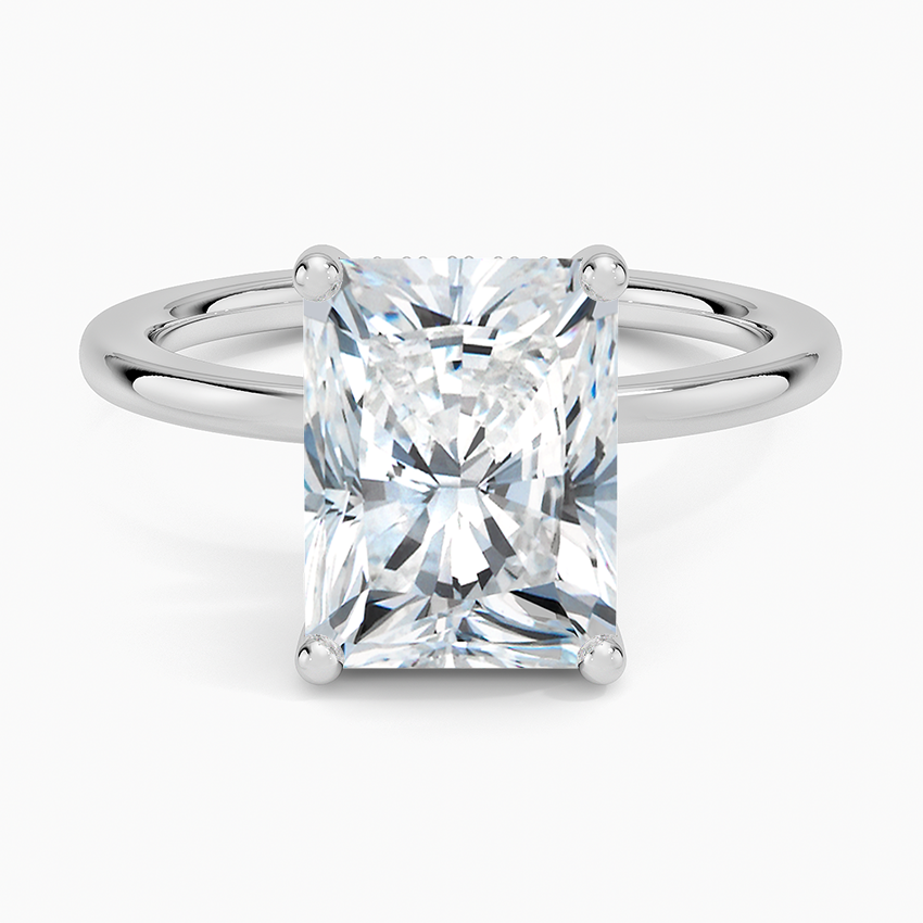 Sydney Perfect Fit Hidden Halo Diamond Ring Platinum Radiant Engagement Ring