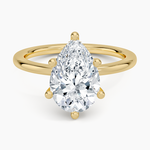 Sydney Perfect Fit Hidden Halo Diamond Ring Yellow Gold 18k Pear Engagement Ring