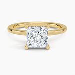 Sydney Perfect Fit Hidden Halo Diamond Ring Yellow Gold 18k Princess Engagement Ring