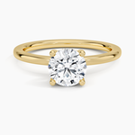 Sydney Perfect Fit Hidden Halo Diamond Ring Yellow Gold 18k Round Engagement Ring