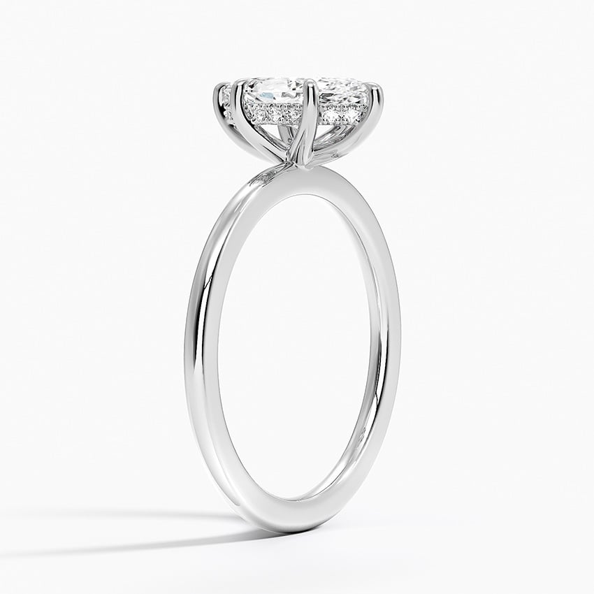 Audrey Perfect Fit Hidden Halo 1.4mm Diamond Ring Platinum Marquise Engagement Ring