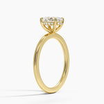 Audrey Perfect Fit Hidden Halo 1.4mm Diamond Ring Yellow Gold 18k Oval Engagement Ring