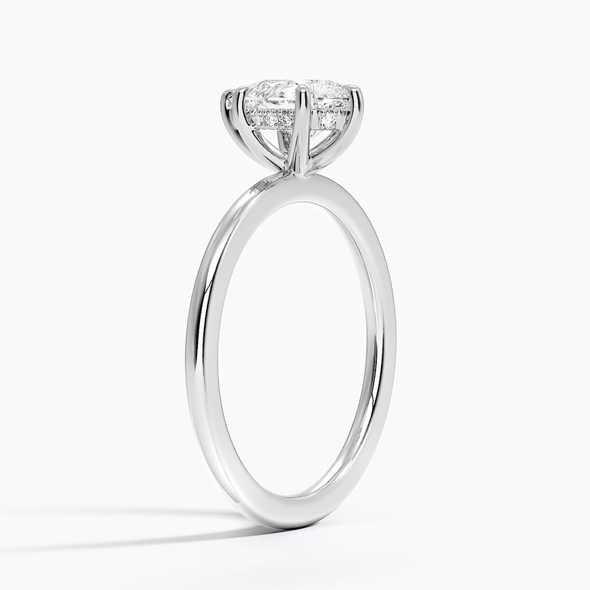 Audrey Perfect Fit Hidden Halo 1.4mm Diamond Ring Platinum Pear Engagement Ring