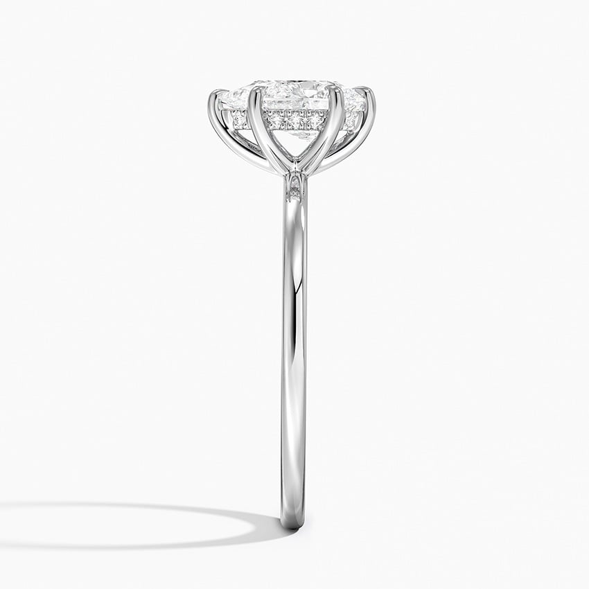 Audrey Perfect Fit Hidden Halo 1.4mm Diamond Ring Platinum Pear Engagement Ring