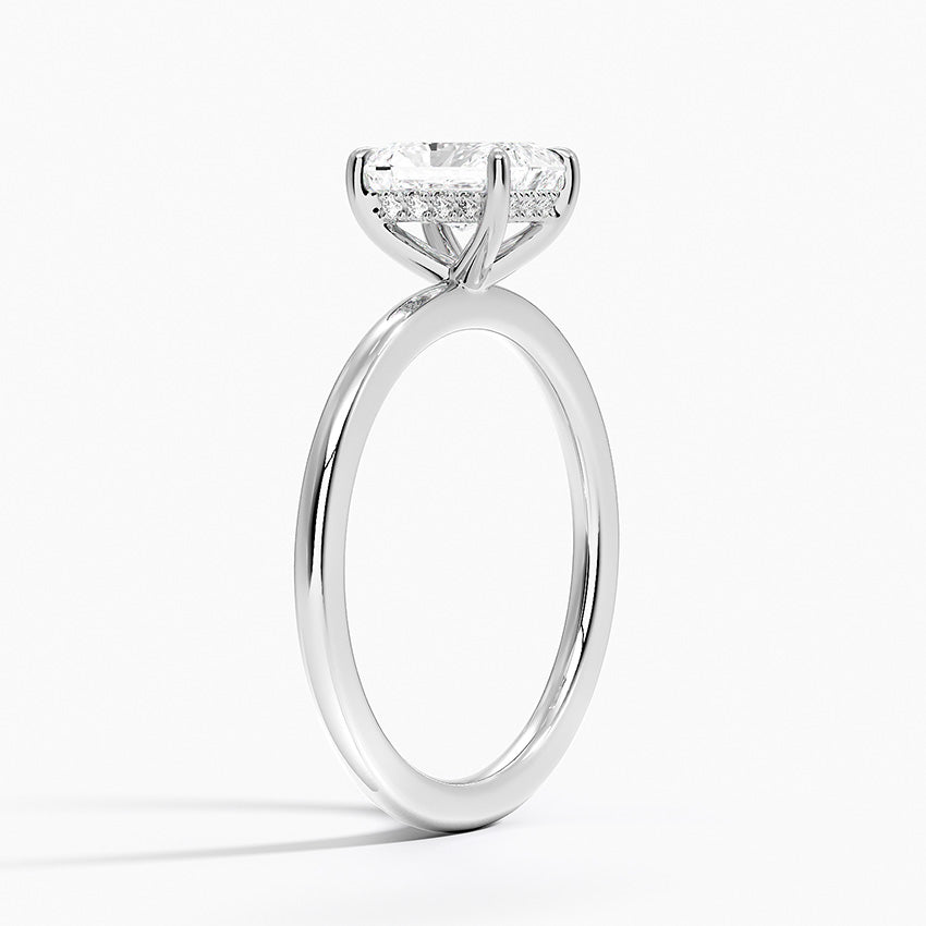 Audrey Perfect Fit Hidden Halo 1.4mm Diamond Ring Platinum Radiant Engagement Ring