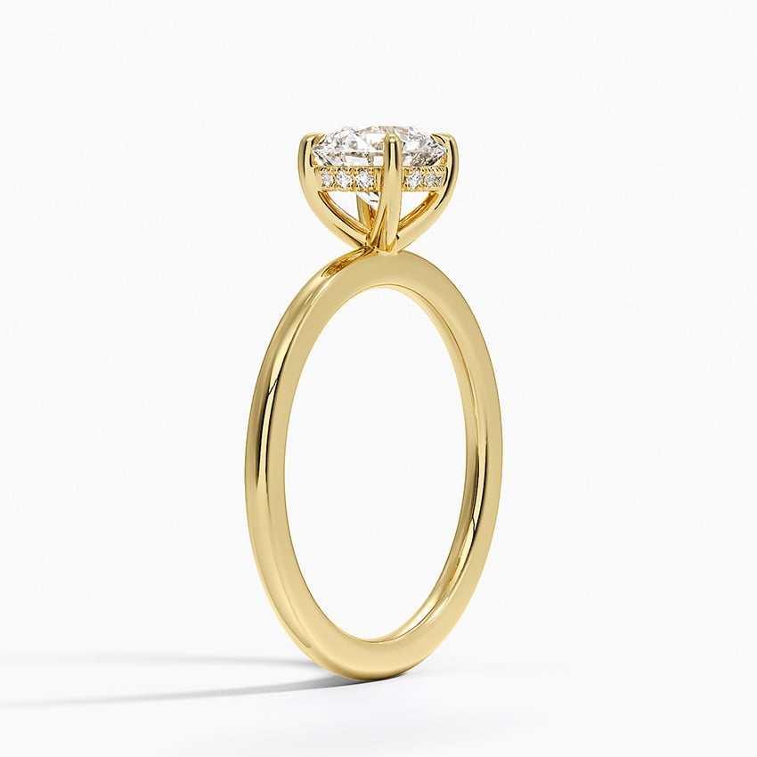 Audrey Perfect Fit Hidden Halo 1.4mm Diamond Ring Yellow Gold 18k Round Engagement Ring