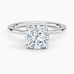 Audrey Perfect Fit Hidden Halo 1.4mm Diamond Ring Platinum Cushion Engagement Ring