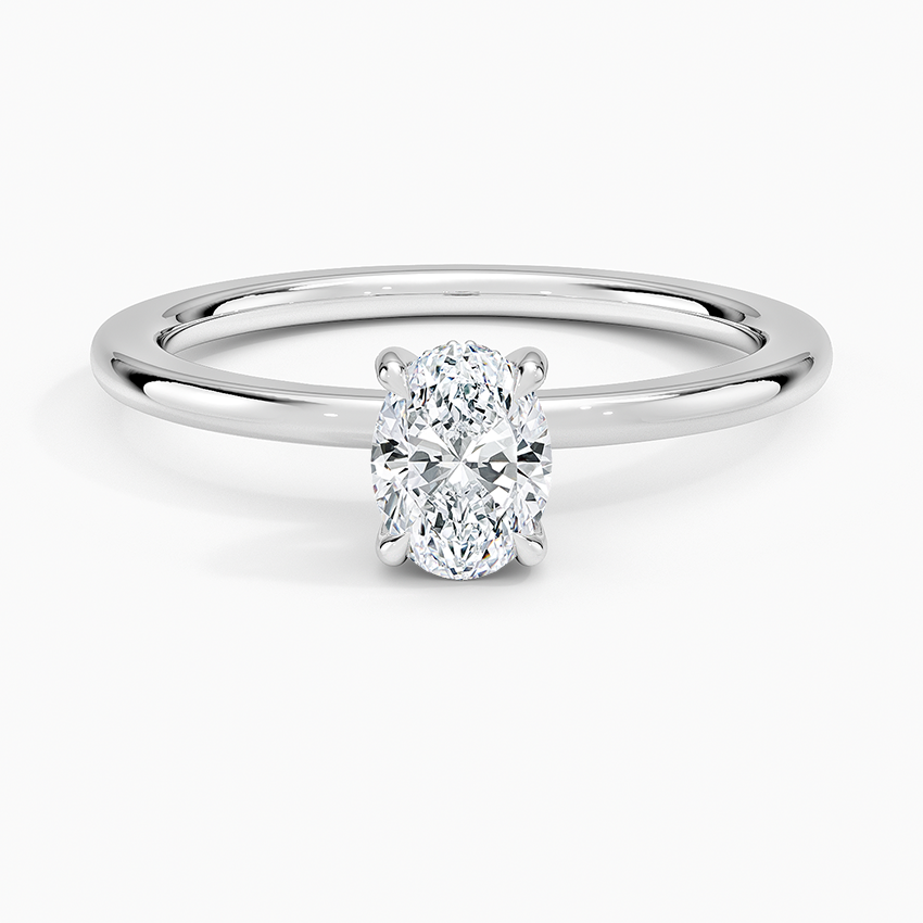 Audrey Perfect Fit Hidden Halo 1.4mm Diamond Ring Platinum Oval Engagement Ring