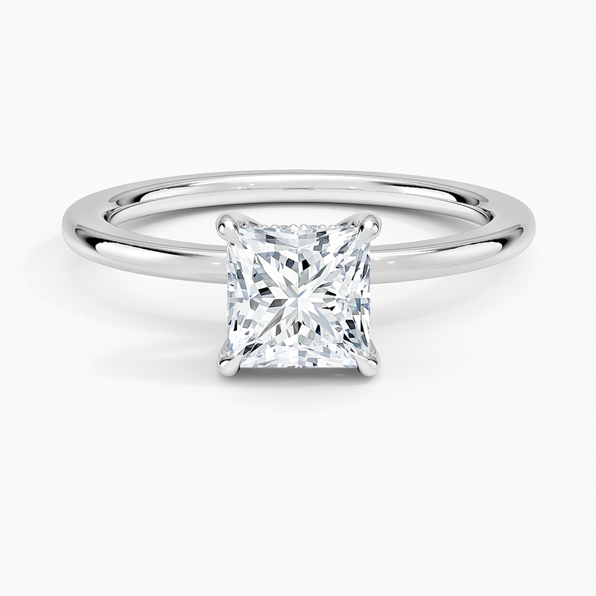Audrey Perfect Fit Hidden Halo 1.4mm Diamond Ring Platinum Princess Engagement Ring