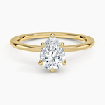 Audrey Perfect Fit Hidden Halo 1.4mm Diamond Ring Yellow Gold 18k Pear Engagement Ring