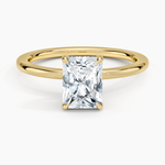 Audrey Perfect Fit Hidden Halo 1.4mm Diamond Ring Yellow Gold 18k Radiant Engagement Ring