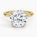 Audrey Perfect Fit Hidden Halo 1.4mm Diamond Ring Yellow Gold 18k Round Engagement Ring