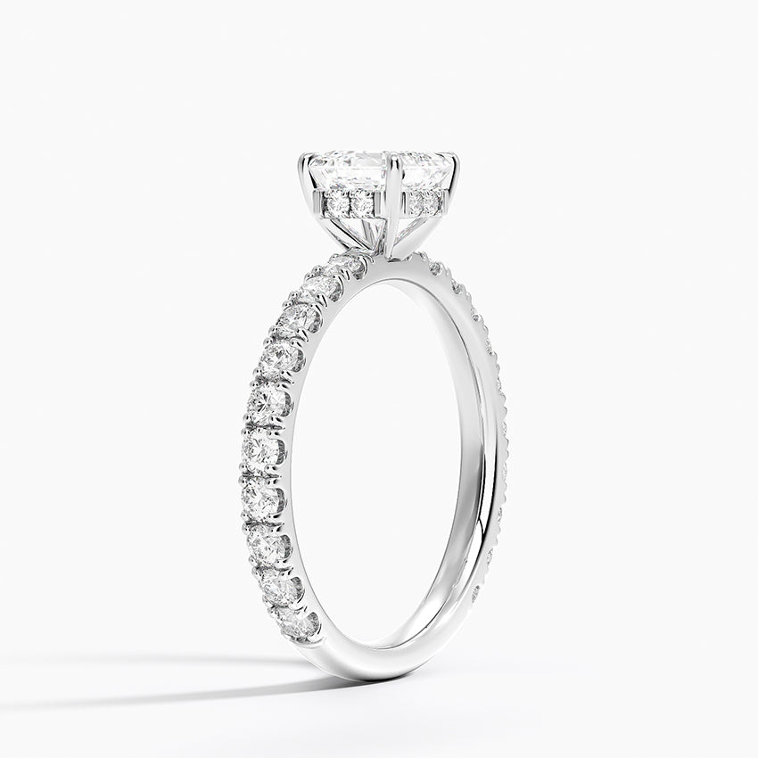 Grand Perfect Fit Three-Quarter Diamond Ring Platinum Asscher Engagement Ring