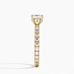 Grand Perfect Fit Three-Quarter Diamond Ring Yellow Gold 18k Asscher Engagement Ring