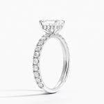 Grand Perfect Fit Three-Quarter Diamond Ring Platinum Emerald Engagement Ring