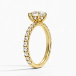 Grand Perfect Fit Three-Quarter Diamond Ring Yellow Gold 18k Pear Engagement Ring