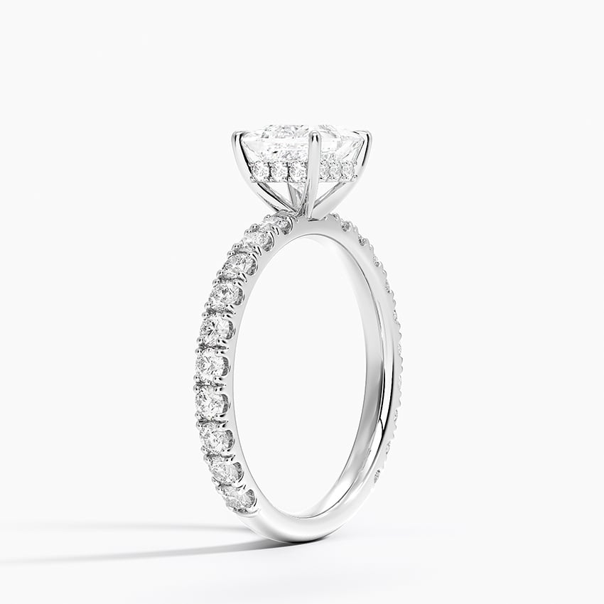 Grand Perfect Fit Three-Quarter Diamond Ring Platinum Princess Engagement Ring