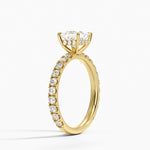 Grand Perfect Fit Three-Quarter Diamond Ring Yellow Gold 18k Princess Engagement Ring