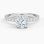 Grand Perfect Fit Three-Quarter Diamond Ring Platinum Cushion Engagement Ring
