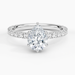 Grand Perfect Fit Three-Quarter Diamond Ring Platinum Pear Engagement Ring