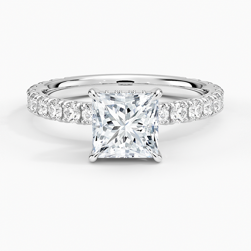 Grand Perfect Fit Three-Quarter Diamond Ring Platinum Princess Engagement Ring