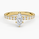 Grand Perfect Fit Three-Quarter Diamond Ring Yellow Gold 18k Marquise Engagement Ring