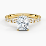 Grand Perfect Fit Three-Quarter Diamond Ring Yellow Gold 18k Radiant Engagement Ring